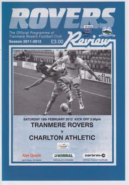 Tranmere Rovers v Charlton Athletic Match Programme 2012-02-18